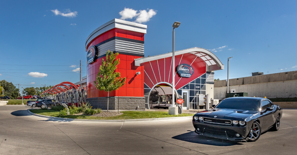 tommy's express car wash picture with a clean car